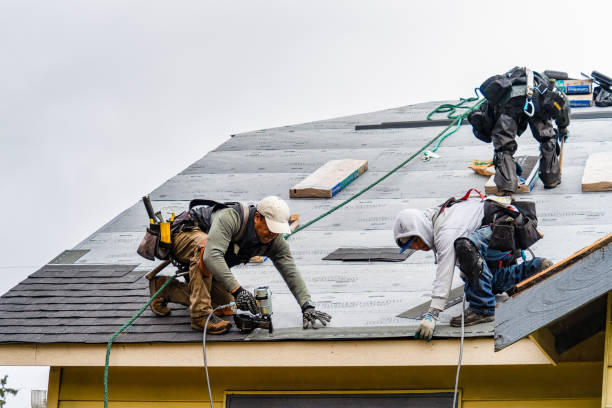 Professional Gutter Installation technician working in Cypress, TX